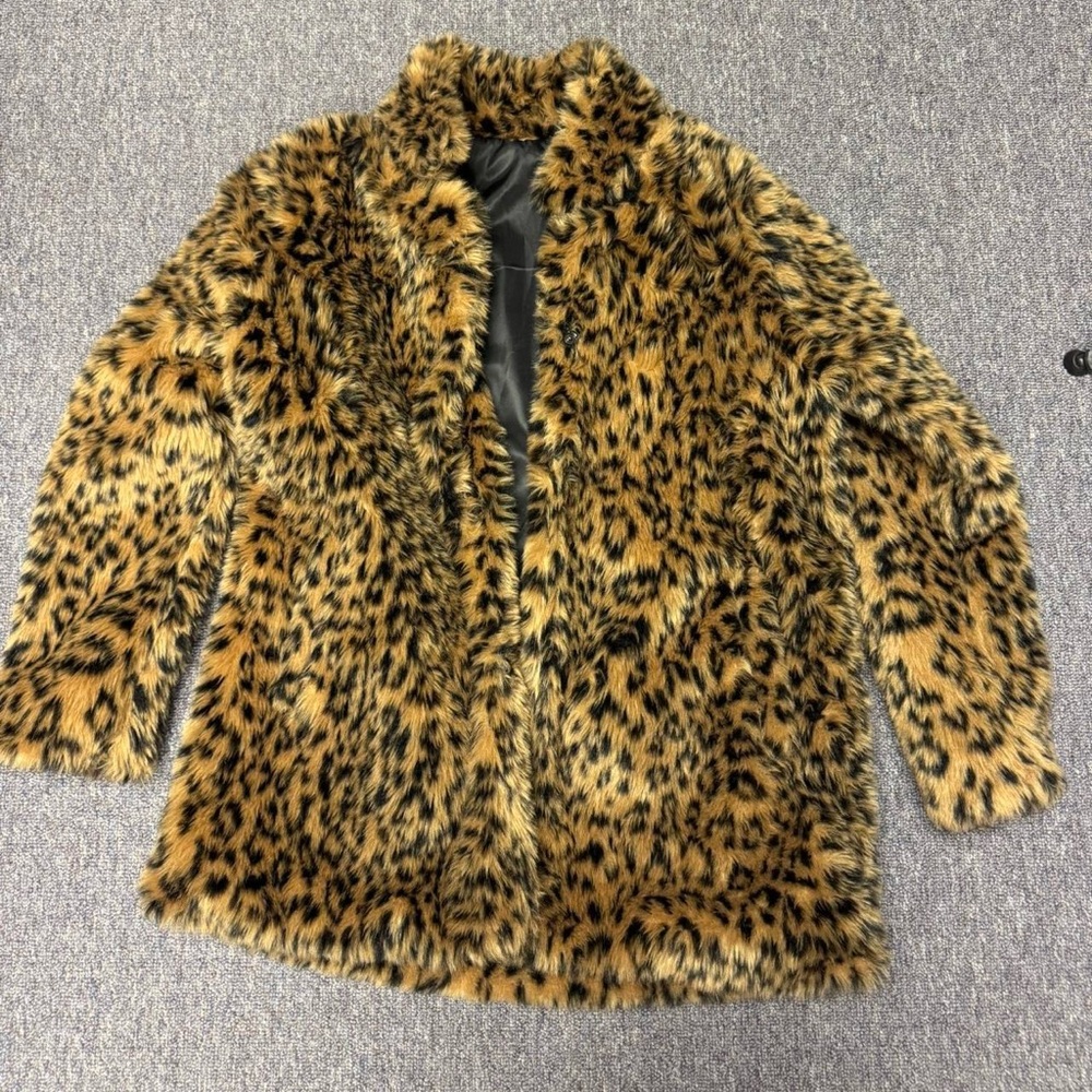 Leopard Print Faux Fur Coat